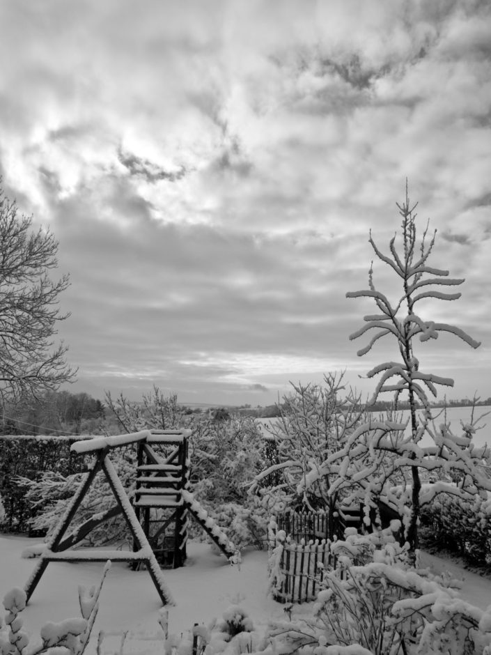 Le jardin sous la neige